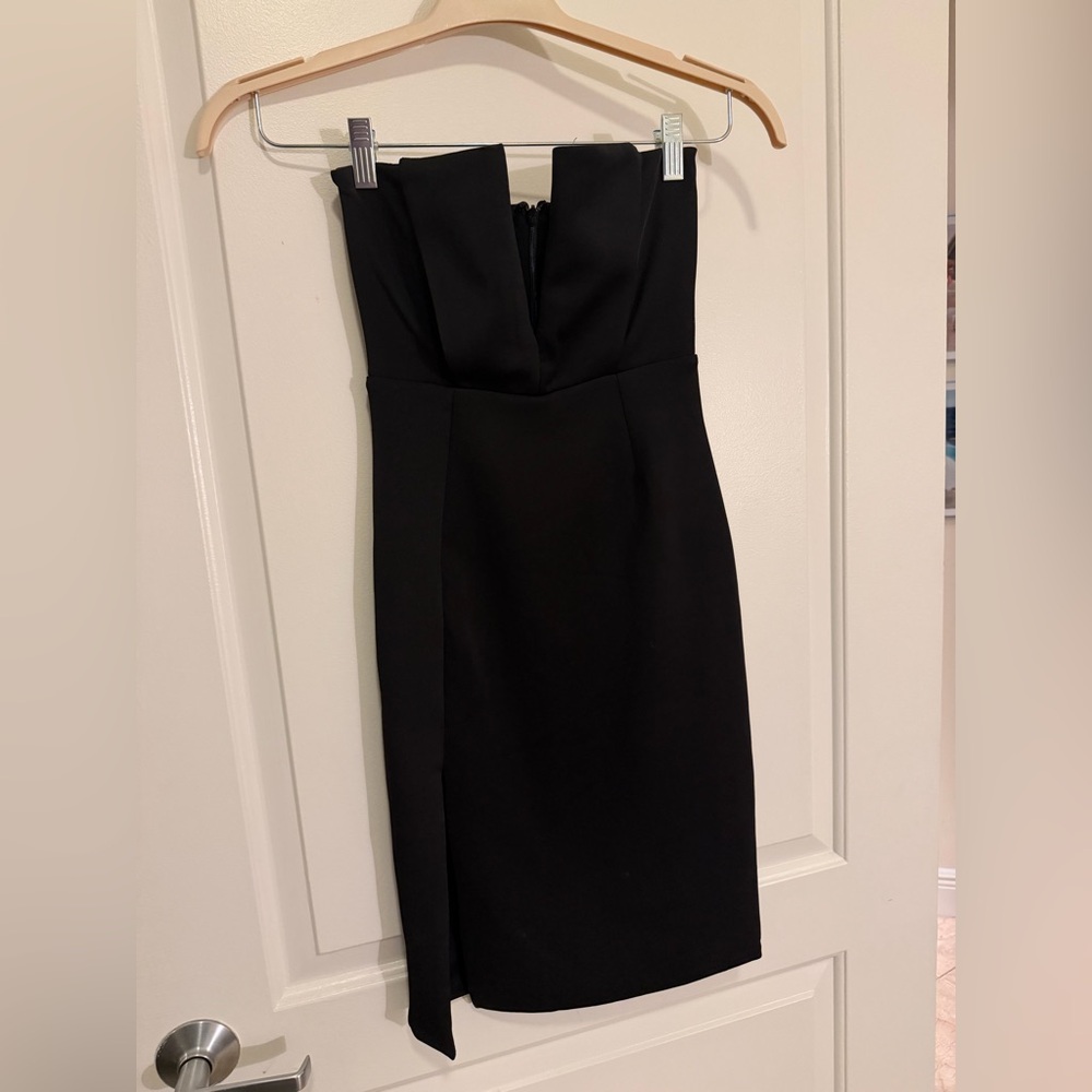 by the way. Strapless Black Midi Sheath Dress